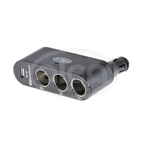 Alca | szivargyújtós elosztó | 3 részes | 12V + USB | hajlítható