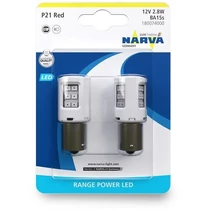 Narva | izzó | 12V 21W BA15s | 2,8W | piros | LED