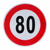 Sebességkorlátozó matrica | fényvisszaverő | 200mm | 80 Km/h