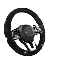 Kormányvédő | strasszköves | textil szegéllyel | fekete | 38 cm