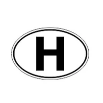 H betű matrica | HU | 14,5 x 10 cm