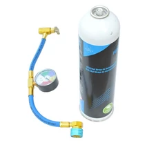 Autóklíma hűtőközeg utántöltő töltőcsappal | R1234YF helyettesítő | 370 g Autóklíma hűtőközeg utántöltő töltőcsappal | R1234YF helyettesítő | 370 g