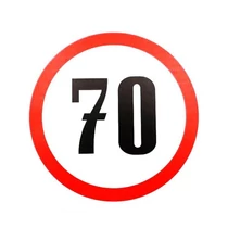 Sebességkorlátozó matrica | 13 cm | 70 km/h
