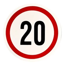 Sebességkorlátozó matrica | 22 cm | 20 km/h Sebességkorlátozó matrica | 22 cm | 20 km/h