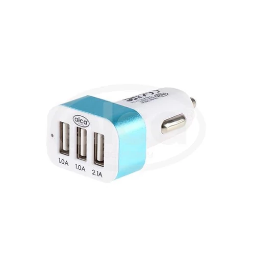 Alca | szivargyújtós USB elosztó | 3 port | fehér | kék