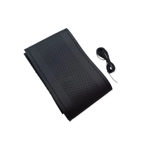 Kormányvédő / 38 cm / fekete / bőr / fűzős