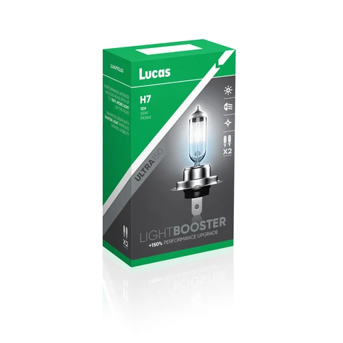 Lucas | izzó | 12V 55W PX26d H7 | +150% emelt fényerő | 2 darabos csomag