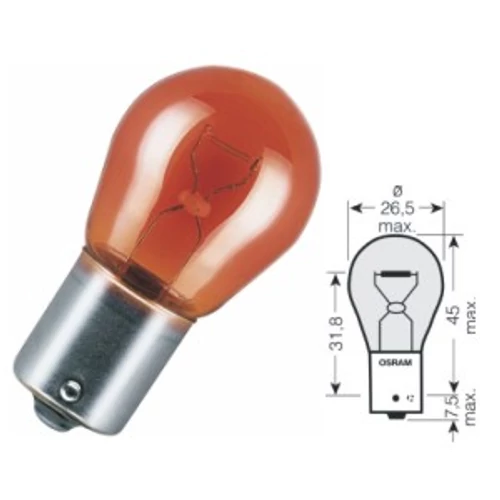 Osram | izzó | 12V 21W BAU15s | sárga