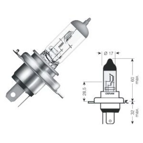 Osram | izzó | 12V 60/55W P43t H4 | night breaker laser | 2 darabos box