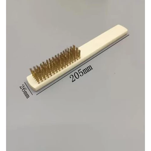 Drótkefe | fanyelű | rézhuzal | 205 x 26 mm