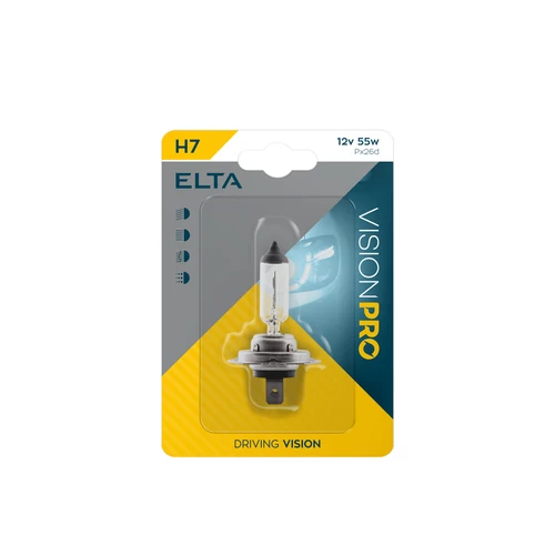 Elta VisionPro | izzó | 12V 55W Px26d H7 | 1 darabos bliszter Elta VisionPro | izzó | 12V 55W Px26d H7 | 1 darabos bliszter