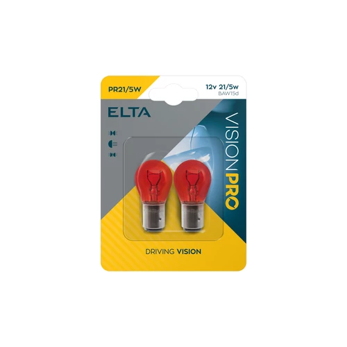Elta VisionPro | izzó | 12V 21/5W Baw15d PW21/5W | piros | 2 darabos bliszter