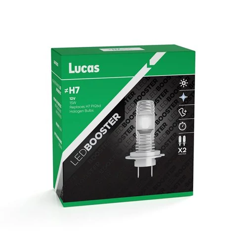 Lucas LedBooster | izzó | 12/24V 15W PX26d H7 | 6500K | LED | 2 darabos csomag
