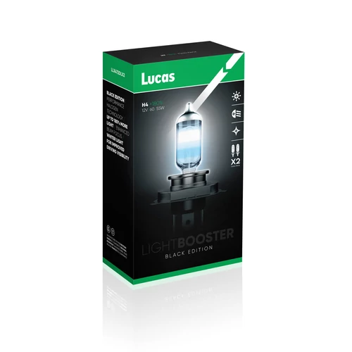 Lucas | izzó | 12V 60/55W P43t H4 | +180% emelt fényerő | 2 darabos csomag