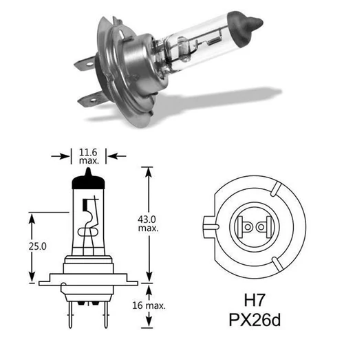 Qlux | izzó | 12V 55W Px26d H7
