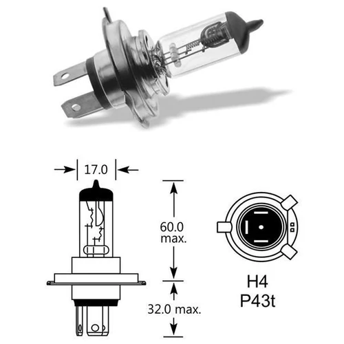 Qlux | izzó | 12V 60/55W P43t H4