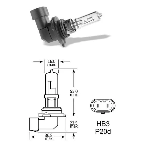 Elta VisionPro | izzó | 12V 60W P20d HB3 Elta VisionPro | izzó | 12V 60W P20d HB3