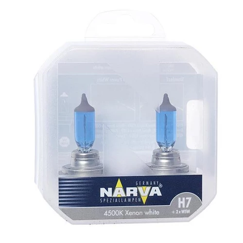 Narva | izzó | 12V 85W PX26d H7 | xenon hatás | + 2 db kék W5W | 2 darabos box