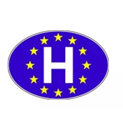 H betű matrica | EU | 12 x 7,5 cm