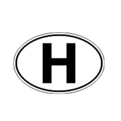 H betű matrica | HU | 14,5 x 10 cm