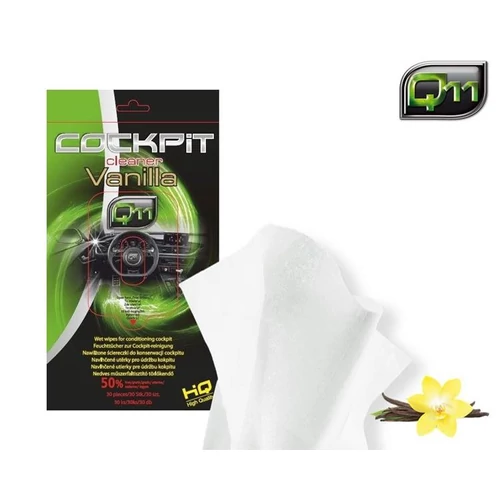 Q11 | műszerfalápló & tisztító kendő | vanília illat | matt hatás | 30 darabos csomag Q11 | műszerfalápló & tisztító kendő | vanília illat | matt hatás | 30 darabos csomag
