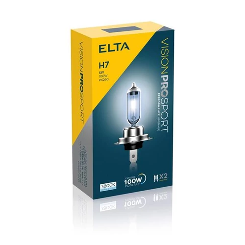 Elta VisionPro | izzó | 12V 100W PX26d H7 | sport | 3800K | 2 darabos csomag