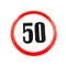 Sebességkorlátozó matrica | 13 cm | 50 km/h
