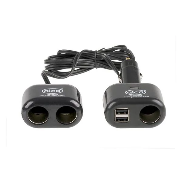 Alca | szivargyújtós elosztó | 3+2 USB