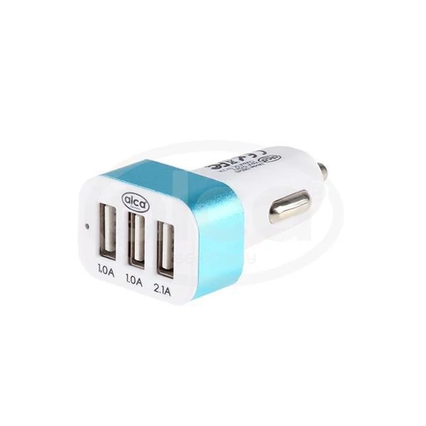 Alca | szivargyújtós USB elosztó | 3 port | fehér | kék