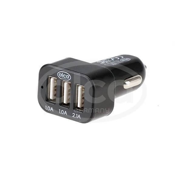 Alca | szivargyújtós USB elosztó | 3 port | fekete