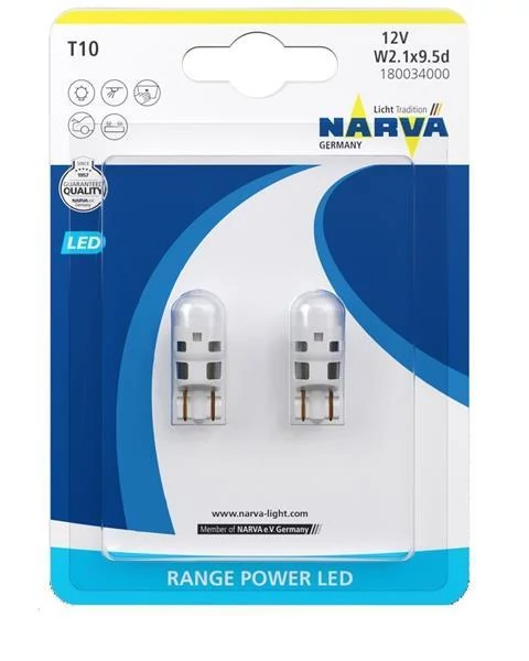 Narva | izzó | 12V 0.6W W2.1x9.5d T10 | 6000K | LED