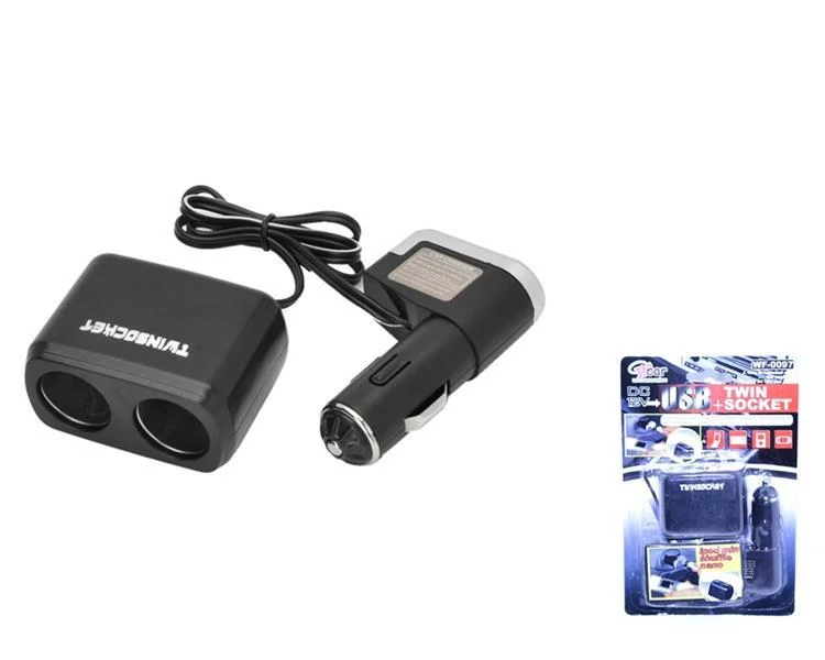 Szivargyújtós elosztó | 2 részes | USB DC12V