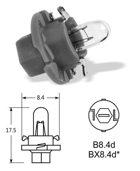Narva | izzó | 12V 1,2W BX8,4D | fekete foglalat