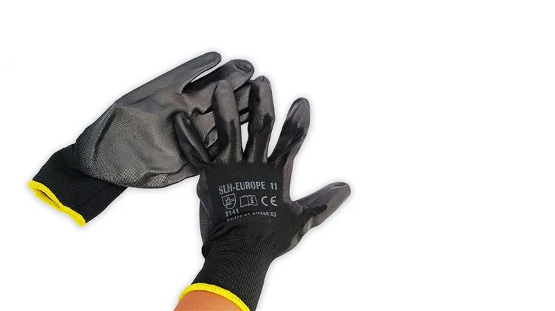 Impregnált mártott tenyerű kesztyű | fekete | 11'