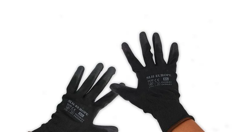 Impregnált mártott tenyerű kesztyű | fekete | 9'