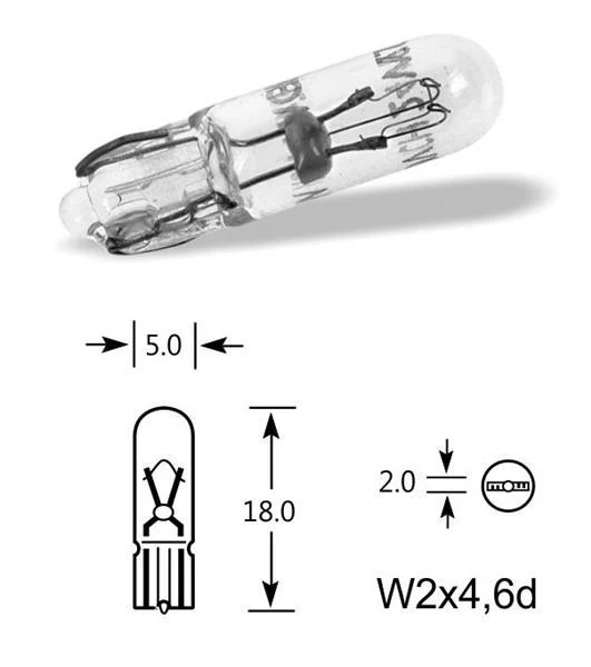 Qlux | izzó | 12V 1,2W W2x4,6d