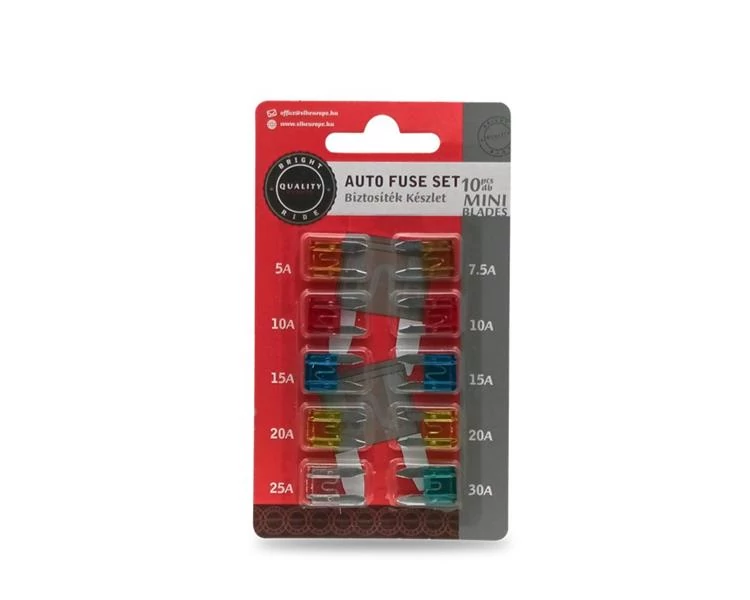 Biztosíték készlet | mini késes | 10 darabos bliszter