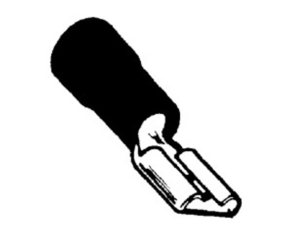 Csúszósaru | szigetelt | 6,3 mm / 1,5-2,5 mm2 kábelhez | kék szigetelés | anya