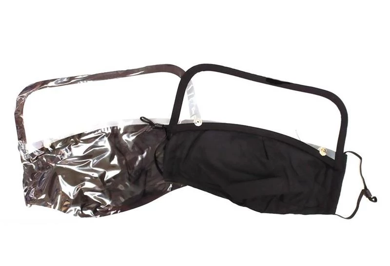 Mosható szájmaszk | levehető szemvédővel | fekete