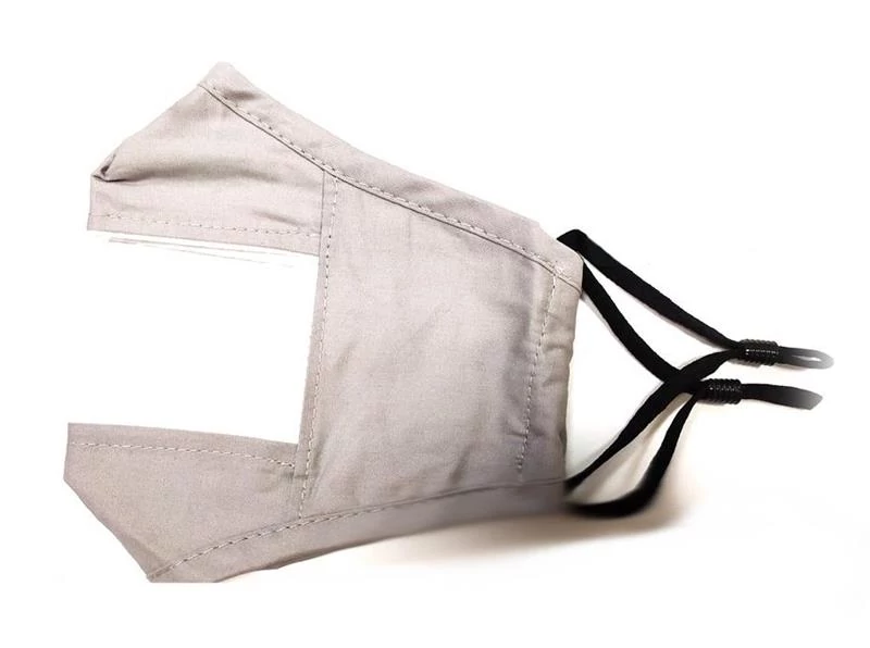 Mosható szájmaszk | ablakos | szürke