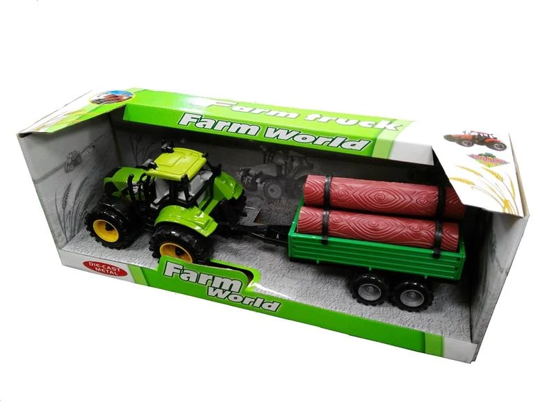 Játék traktor pótkocsival