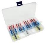 Zsugorcső összekötő hüvely készlet | fém betéttel | 120 darabos szett