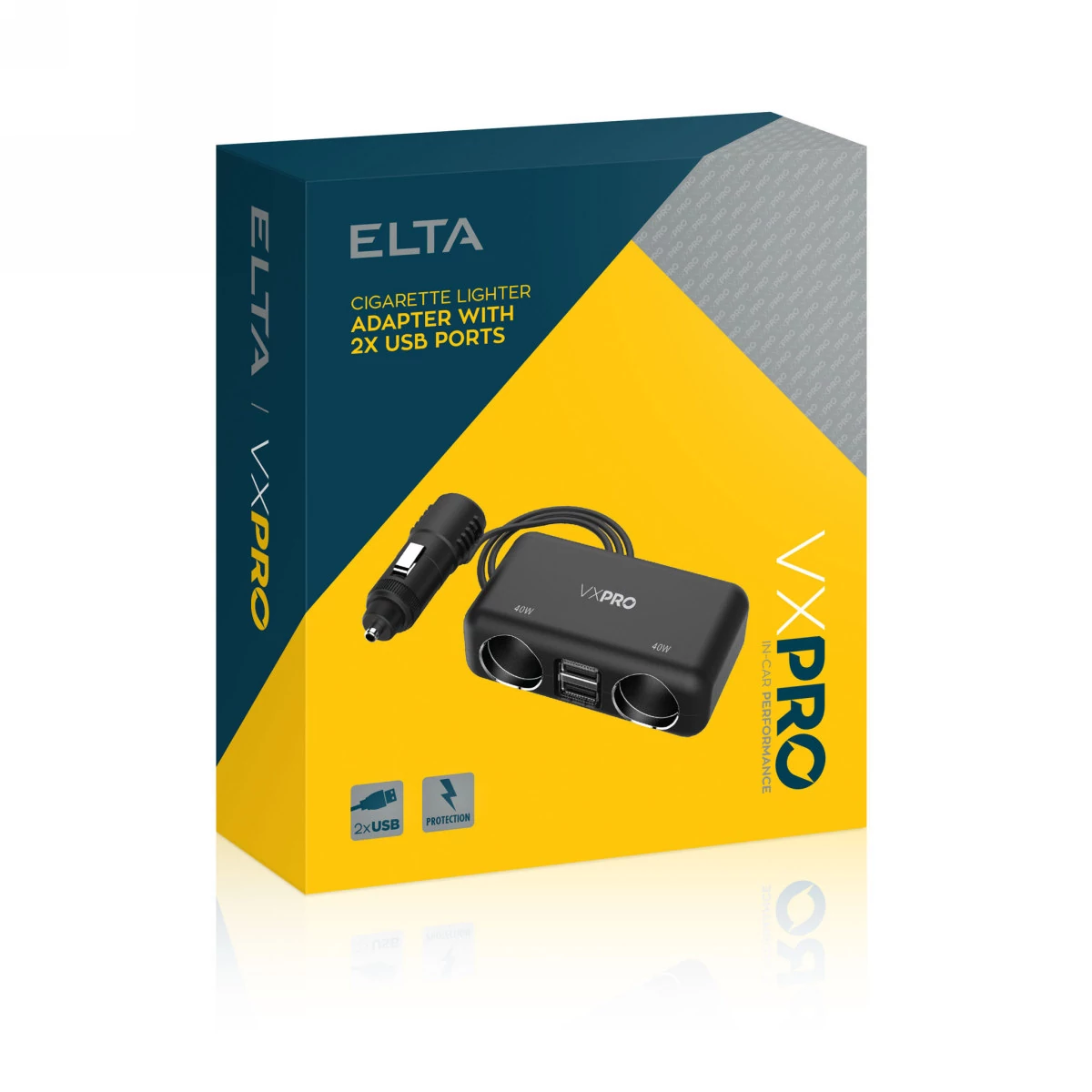 Szivargyújtó elosztó | 2 portos + 2 USB