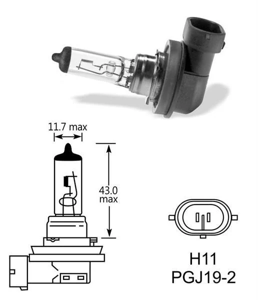 H11 izzó 12V 65W PGJ19-2