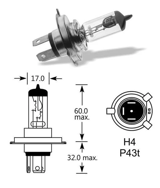 Izzó | 12V 60/55W P43T H4
