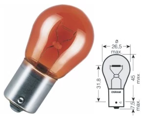 Osram | izzó | 12V 21W BAU15s | sárga
