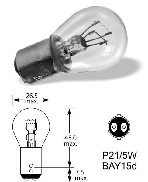 Qlux | izzó | 12V 21/5W Bay15d P21/5W