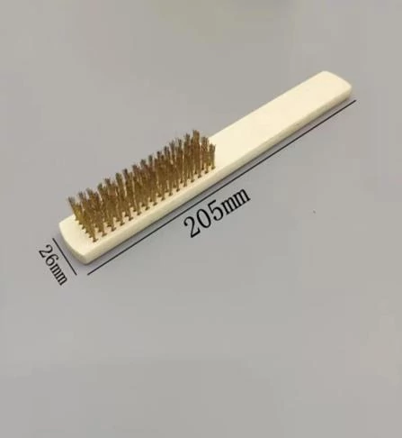 Drótkefe | fanyelű | rézhuzal | 205 x 26 mm