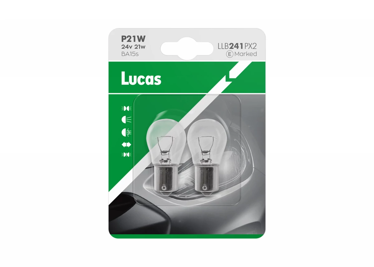 Lucas | 24V 21W BA15s P21W | 2 darabos bliszter