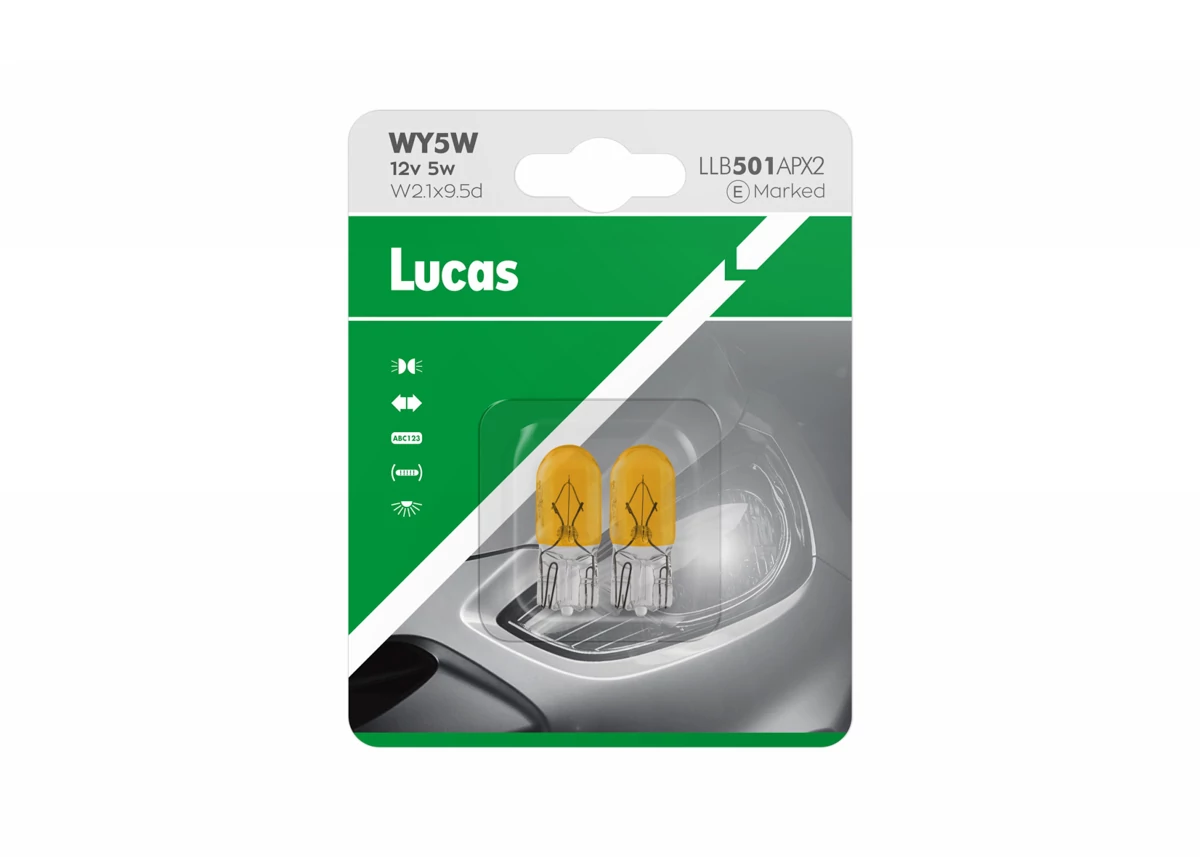 Lucas | 12V 5W W2,1x9,5d WY5W | sárga | 2 darabos bliszter